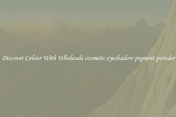 Discover Colour With Wholesale cosmetic eyeshadow pigment powder