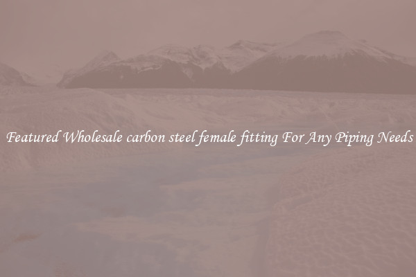 Featured Wholesale carbon steel female fitting For Any Piping Needs