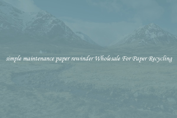 simple maintenance paper rewinder Wholesale For Paper Recycling