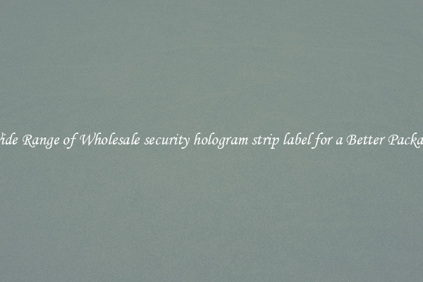 A Wide Range of Wholesale security hologram strip label for a Better Packaging 