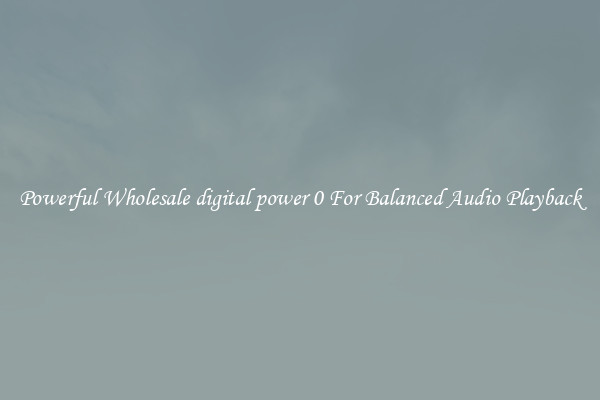 Powerful Wholesale digital power 0 For Balanced Audio Playback