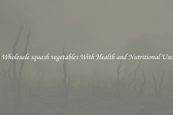 Wholesale squash vegetables With Health and Nutritional Use
