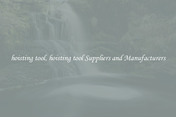 hoisting tool, hoisting tool Suppliers and Manufacturers