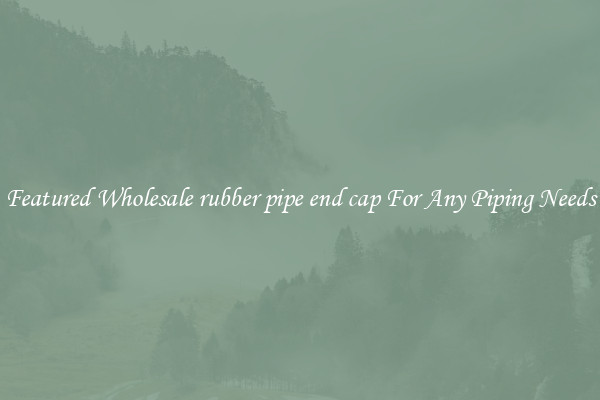 Featured Wholesale rubber pipe end cap For Any Piping Needs