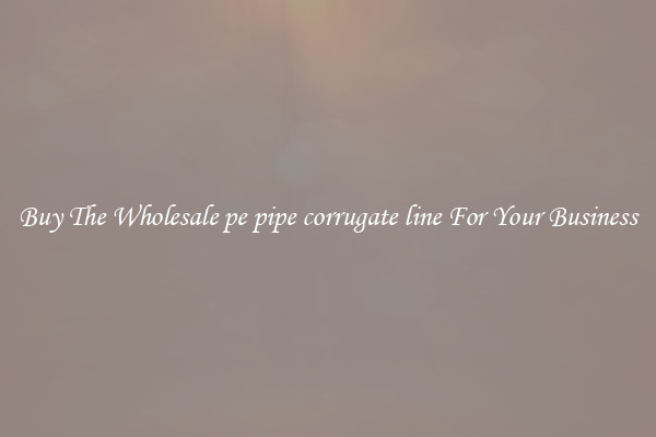  Buy The Wholesale pe pipe corrugate line For Your Business 