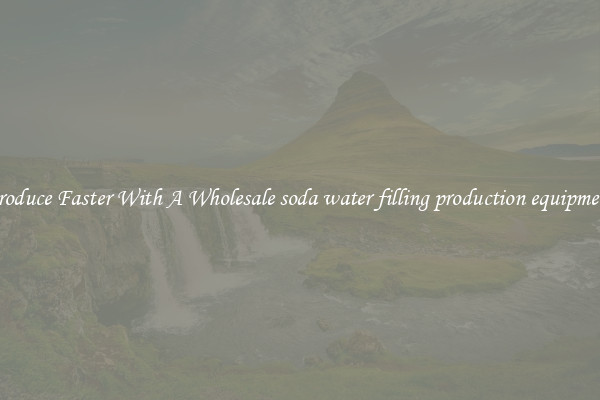 Produce Faster With A Wholesale soda water filling production equipment